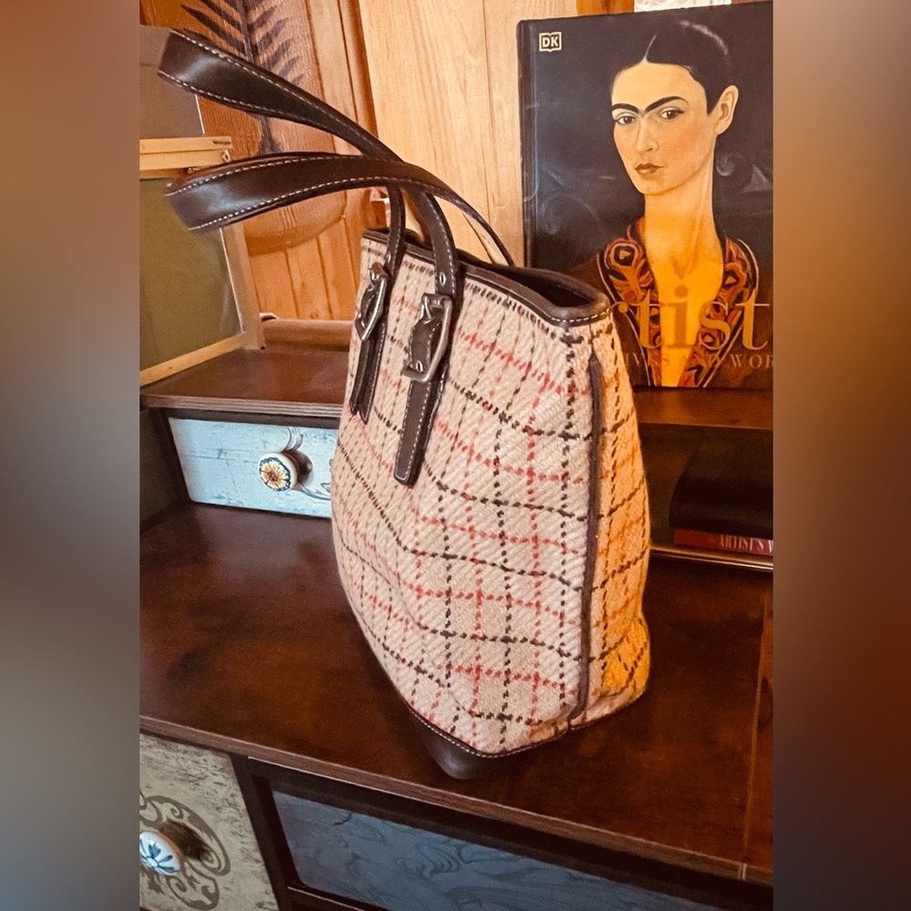Coach Hampton Wool Tweed and Leather Tote - Picture 5 of 10